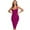 Fuchsia, variant on Women's Sexy Elastic Cross Spaghetti Strap Rayon Knee Length Bodycon Dress Fuchsia