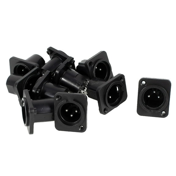 10 Pieces Straight Terminal XLR Male Plug Panel Mounting Chassis Connectors