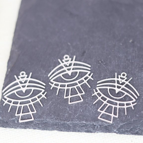 3pcs/lot Eyes Charm Geometry Triangle Pendants for Bracelet Necklace Jewelry Making DIY Handmade Accessories Findings