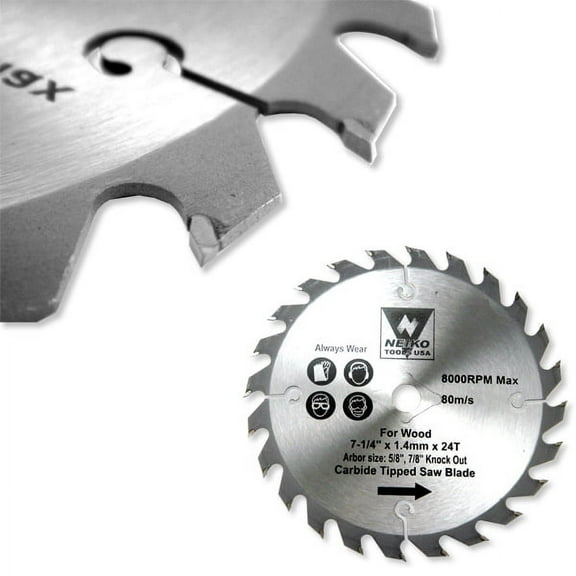 Carbide Tipped Saw Blades 7-1/4" X 24 Tooth Woodworking Carpentry