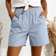 thumbnail image 2 of GHIIYER Cotton Hiking Shorts for Women Casual High Waisted Elastic Shorts with Pockets Summer Clothes Size XL, 2 of 6