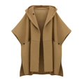 thumbnail image 2 of Women Woolen Cape Poncho Coat Cloak Open Front Cardigan Jacket Outwear, 2 of 3