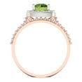 thumbnail image 4 of Clara Pucci 18K Rose/White Gold 1.495 Natural Peridot Engraveable Engagement Ring + Wedding Band Set, 4 of 7