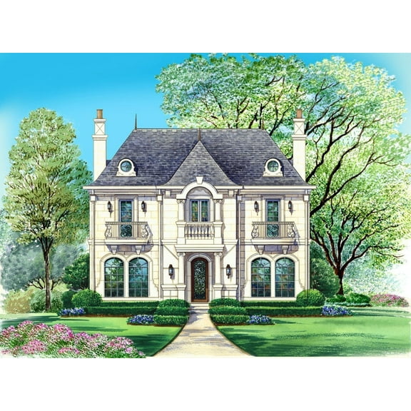 015-1035: Luxury Chateau 4 Bed, 7 Bath Luxury Home Plan, 5764 Sq Ft: Full Blueprints with License to Build by Home Plan Marketplace - Lesuto