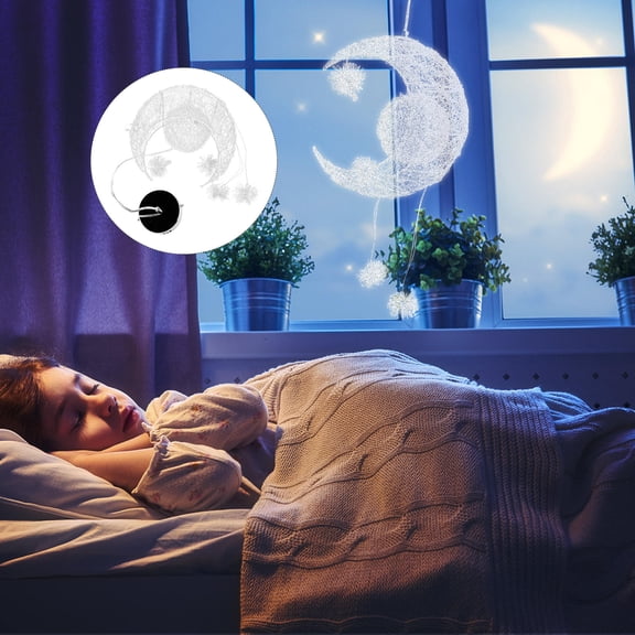 LEORX 1Pc White Aluminum Wire Moon Star Pendant Ceiling Light for Indoor Use