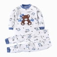 thumbnail image 4 of TOWED22 Toddler Boys Fall Clothes 2Pcs Long Sleeve Graphic Round Neck Pullover Sweatshirt Sweatpants Cozy Outfits Set(Blue,6-12 M), 4 of 6