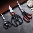 thumbnail image 5 of Juego de tijeras de cocina con tapa y asas antideslizantes, color negro, juego de tijeras de 3 piezas, tijeras de cocina multifunción, juego de tijeras utilitarias, 5 of 5