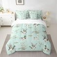 thumbnail image 2 of Homewish Mallard Duck 7 Pieces Bedding Comforter Set,Retro Rustic Plant Full Bedding Set,Blue Gray Fitted Sheet Flat Sheet For Teens,Super Cozy Room Decor Reversible, 2 of 8