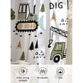 thumbnail image 6 of Sheer Curtains 63 Inch Length 2 Panels Set for Bedroom, Cartoon Tractor Semi Sheer Curtains for Windows, Cute Digger Shovel Truck Country Car Voile Window Treatments Rod Pocket Curtain, 6 of 7