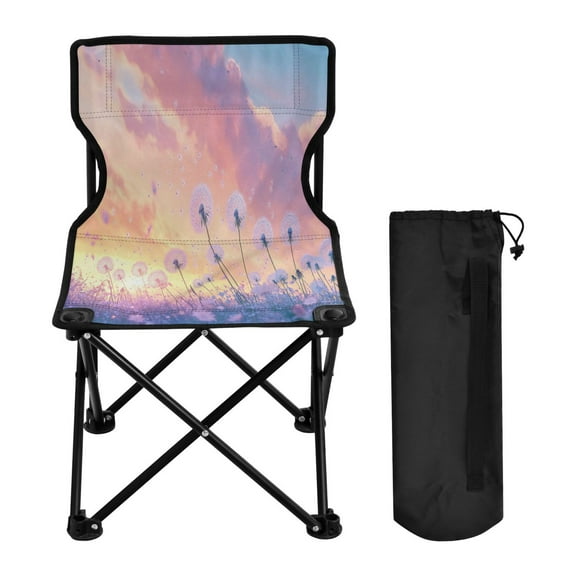YAZAOO Camping Chairs Modern Dandelions in Colorful Field Pattern Folding chair