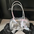 thumbnail image 1 of Bolso de hombro Mujeres Bow PU Lace de cuero Axila Bowknot Boston Plata, 1 of 9