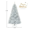 thumbnail image 2 of Gymax 7.5 FT Silver Tinsel Christmas Tree Artificial Hinged Tree Holiday Decoration, 2 of 10