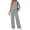 Grey, variant on Fall Fashion Two Piece Lounge Sets for Women Henley V Neck Vacation Travel Outfit Casual Wide Leg Pants Matching Sets Women Clothing