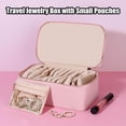 thumbnail image 2 of Familiarn Travel Jewelry Box with Small Pouches, Portable PU Leather Jewelry Organizer Box with 12 Small Pouches, Large Capacity Waterproof Familiarn Jewelry Case for Earring, Necklace, Rings (Beige), 2 of 8