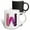 Multicolor, variant on 3drose, Pink and Purple Hearts and Dots Grunge Monogram Initial W, 15oz Mug