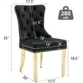 thumbnail image 4 of Westice Urban Modern Velvet Tufted Dining Side Chairs, Black/Gold (Set of 6), 4 of 9