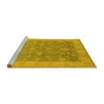 thumbnail image 2 of Ahgly Company Machine Washable Indoor Round Oriental Yellow Traditional Area Rugs, 5' Round, 2 of 4