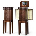 thumbnail image 1 of Costway Jewelry Cabinet Armoire Storage Box Stand Chest Organizer w/ Drawers Mirror, 1 of 10