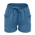 thumbnail image 6 of LADIGASU Women Summer Drawstring Elastic Waist Casual Shorts Pocket Pants, 6 of 7