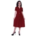 thumbnail image 2 of Moomaya Robe Chemise Longue Unie pour Femmes avec Boutons, Coupe Ample Décontractée, 2 of 6