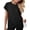 Black, variant on Crewneck Sweatshirt for Women Summer Short Sleeve Casual Loose Workout Pullover Top with Pockets