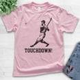 thumbnail image 2 of Kids Touchdown Shirt, Youth Kids Boy Girl T-Shirt, Funny Baseball T-shirt, Funny Football Ironic Sports T-shirt, Light Pink, Medium, 2 of 4