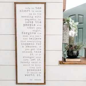 Life Quote Farmhouse Poster, 8x12 UNFRAMED
