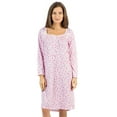 thumbnail image 2 of Casual Nights Women's Square Neck Long Sleeve Floral Nightgown, 2 of 5