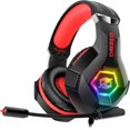 thumbnail image 1 of Ozeino [2024 nuevo] Auriculares para juegos para PS4, PS5, PC, controlador Xbox One, auriculares supraaurales con cancelación de ruido con micrófono, luz LED, sonido envolvente de graves, orejeras con, 1 of 4