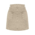 thumbnail image 5 of Qulqfy Straight-Leg Denim Shorts Women High Waisted Stretchy Casual Ripped Front Slit Summer Trendy Women's Jean Shorts, 5 of 5
