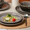 thumbnail image 6 of ALOFMO 12pcs Purple-gray Reaction Glaze Ceramic Tableware Set For 4, For Soup Salad Dessert, Pasta, Lamian Noodles - Suitable For Dishwasher And Microwave Oven, Suitable ForGifts, Parties, Weddings,, 6 of 9