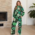 thumbnail image 4 of Xixirimido Green Shamrock Print Sweatsuits for Women Plus Size 2 Piece Outfit Long Sleeve Sweatshirt Wide Leg Sweatpants Fall Winter Fashion Lounge Set for St. Patrick’s Day Tracksuit, X-Large, 4 of 7