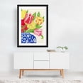 thumbnail image 6 of Blue and White Vase with Tulips - Drawing Floral Flowers Botanical Modern Art Pattern Kitchen Decor Vintage Black Framed Wall Art Print 24 x 36 inches, 6 of 8