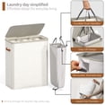 thumbnail image 6 of Sorbus Collapsible Fabric Laundry Hamper with Removable Bag, 3-Compartment, Beige, 6 of 6