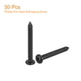 thumbnail image 3 of #6 x 1-3/16" Phillips Pan Head Self-tapping Screw, 50pcs - 304 Stainless Steel Round Head Wood Screw (Black), 3 of 6