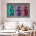 thumbnail image 2 of Elephant Stock Three Trendy Pineapples Wall Art - Horizontal Multi Panel Canvas - Living Room Wall Decor - Humor Multi Panel - Turquoise And Gray Decor - 50" x 32", 2 of 4