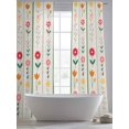 thumbnail image 6 of Spring Floral Sheer Curtains 108 Inches Long 2 Panels Set, Window Sheer Curtains for Living Room/Bedroom, Colorful Summer Flowers Vintage Botanical Light Filtering Rod Pocket Curtain 52''x108''x2, 6 of 8
