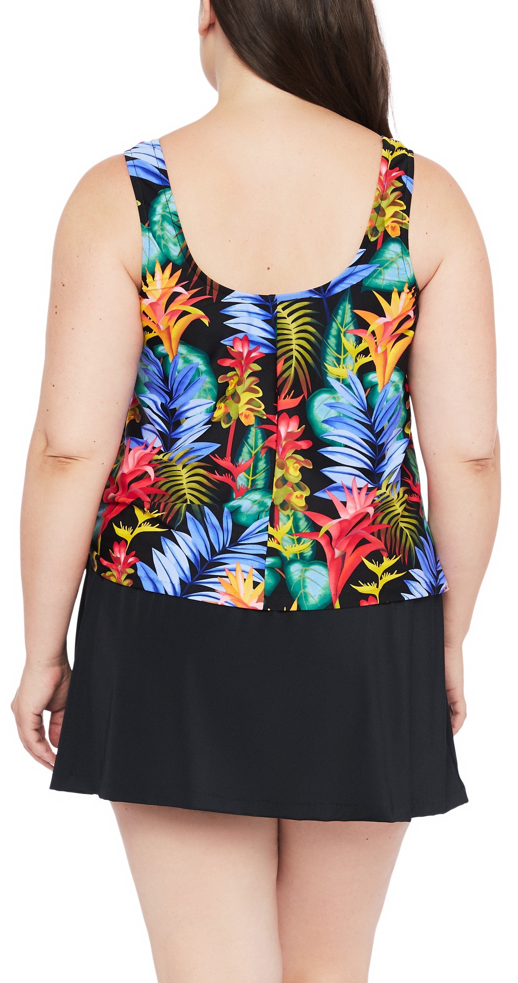 Maxine Of Hollywood Jungle Glow Faux Skirtini One Piece Plus Size Walmart Com Walmart Com
