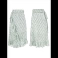 thumbnail image 4 of Falda Midi con Abertura y Volantes en el Bajo, con Nudo y Estampado Floral Bohemio para Mujer Verde L, 4 of 10