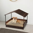 thumbnail image 6 of Pefilos 38" Elevated Rattan Dog Bed Pet Sofa with Canopy and Washable Cushion Cover, Wicker Dog House for Small, Medium Dogs, Brown, 6 of 7