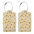 thumbnail image 3 of Honeii Brown Leaf Sunflower Print Leather Luggage Tag for Suitcases,ID Tags,Bag Tags for Luggage,Functional Travel Tag-2 PCS, 3 of 5