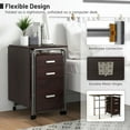 thumbnail image 5 of Barara King Computer Desk, Office Desk,Writing Work Study Desk,Folding Computer Laptop Desk Wheeled Home Office Furniture-Brown, 5 of 7