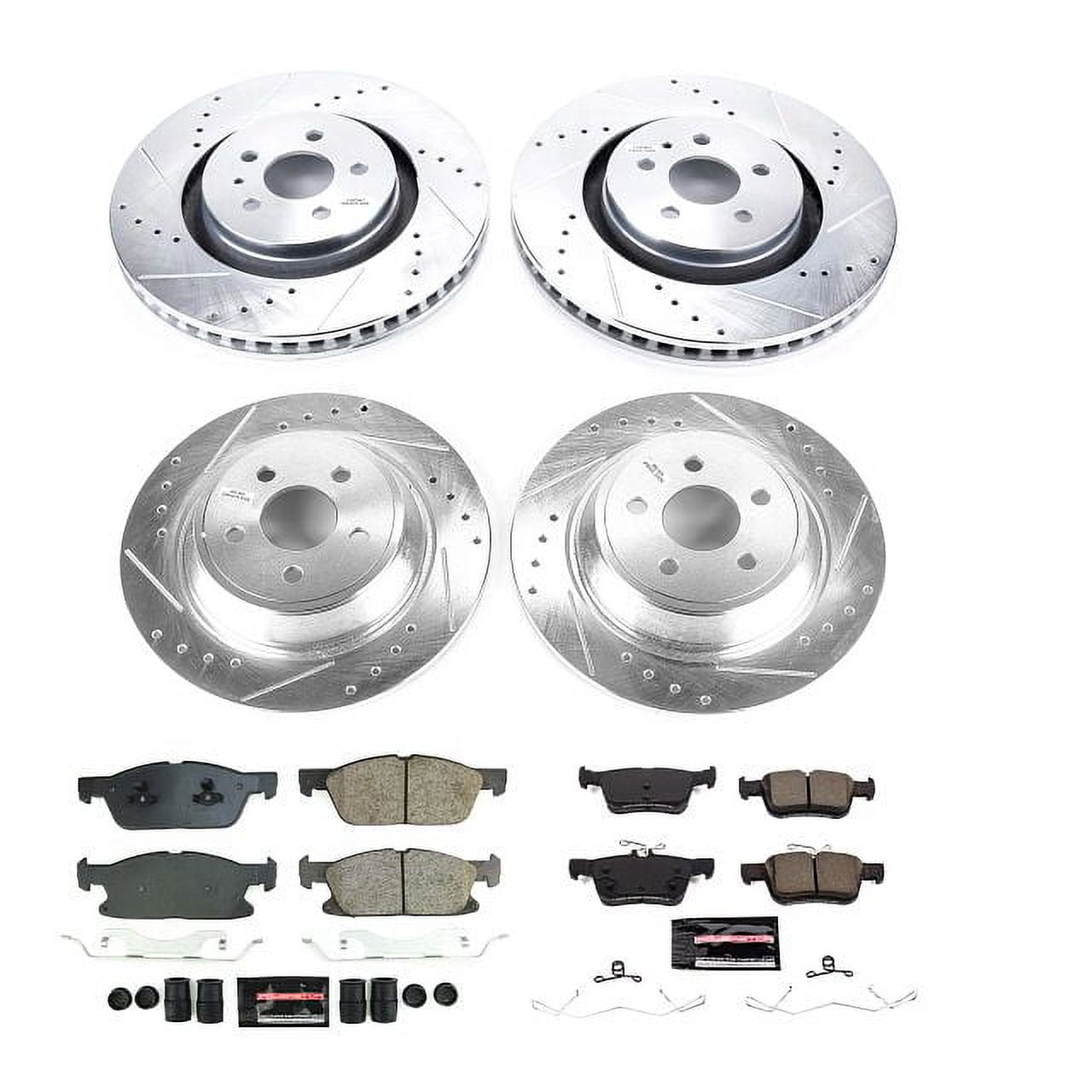 PowerStop Front and Rear Z23 Evolution Sport Carbon-Fiber Ceramic Brake Pad and Drilled & Slotted Rotor Kit Fits: FORD LINCOLN Select Models K8975
