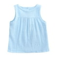 thumbnail image 6 of ZACPNCV Infant Baby Girl Summer Outfits Cute Ruffle Short Sleeve T Shirt Top Waist Shorts Shorts Set 2 Piece Toddler Boho Clothes Light Blue 12-24 Months, 6 of 8