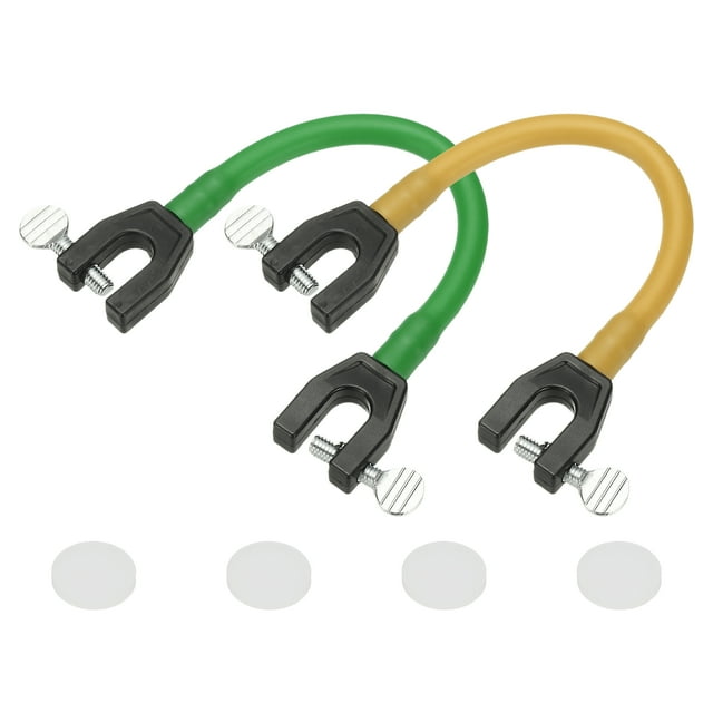 Uxcell Connecteur de Pointe de Ski, Clip de Planche à Neige Aide à l'Entraînement de Ski Rotation de Base Support Portable Durable Accessoires de Ski - Adapté pour (Entraînement/contrôle de Vitesse Débutants) 2 Pcs&Vert Foncé/jaune Foncé