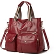 thumbnail image 2 of CoCopeaunts Multi Pocket Tote Bag for Women PU Leather Satchel Bags Shoulder Handbags Large Handle Satchel Laptop Bag, 2 of 6