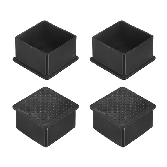 Uxcell 4 pack Square Furniture Leg Caps, 2" Leg Caps for Chairs Table Bed