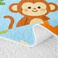 thumbnail image 5 of Manfei Cartoon Monkey Pattern Twin Quilt Set,Kawaii Rabbit Twin Coverlet Set,Blue,2-Piece, 5 of 7