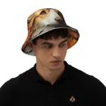 thumbnail image 5 of Yiaed Vintage Colorful Flower Puppy Print Reflective Stripe Bucket Hat Unisex Funny Outdoor Fisherman Cap Beach Sun Hat, 5 of 5