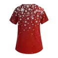 thumbnail image 4 of Resicozy Womens Christmas Scrub Tops Funny Print V Neck Short Sleeve Shirts Fashion Stretch Nursing Uniform with Pockets Vermilion 2XL, 4 of 6